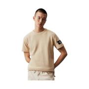 Korte Mouw T-shirt Calvin Klein Jeans , Beige , Heren