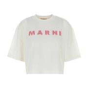 Casual Katoenen T-Shirt voor Mannen Marni , White , Dames