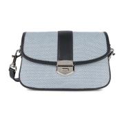 Canvas Fia Flap Tas met Metalen Sluiting Lancaster , Blue , Dames