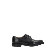 Zwarte leren Derby platte schoenen Church's , Black , Heren