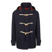 Marineblauwe Wollen Duffle Jas met Afneembare Capuchon Baracuta , Blue...