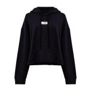 Zwarte katoenen jersey hoodie MM6 Maison Margiela , Black , Dames