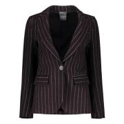 Zijdeblend Revers Kraag Blazer Lorena Antoniazzi , Brown , Dames