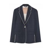 Klassieke Blazer met Paspeldetails Gustav , Blue , Dames