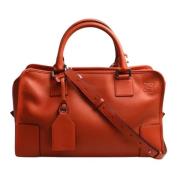 Pre-owned Leather handbags Loewe Pre-owned , Orange , Dames