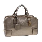 Pre-owned Leather handbags Loewe Pre-owned , Gray , Dames