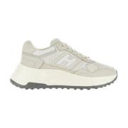 Suède en leren neutrale sneakers Hogan , Beige , Dames