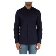 Slim Fit Stretch Katoenen Overhemd Tommy Hilfiger , Blue , Heren