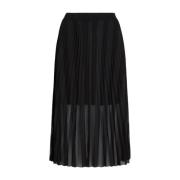 Geplisseerde Mesh Midi ROK Karl Lagerfeld , Black , Dames