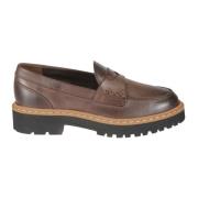 Bruine leren sneakers met geheugenschuim Hogan , Brown , Dames