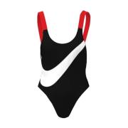 Contrast Swoosh Badpak Nike , Black , Dames