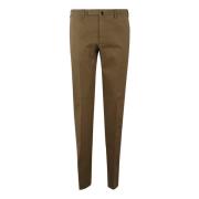 Slim Fit Katoenen Gabardine Broek Incotex , Brown , Heren