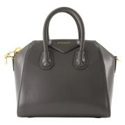 Mini Antigona Box Leren Tas Givenchy , Gray , Dames