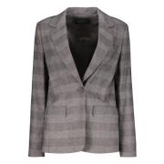 Wollen Blazer Reverskraag Stijlvol Ontwerp Lorena Antoniazzi , Gray , ...