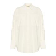 Witte Blouse met Wijde Manchetten Soaked in Luxury , White , Dames