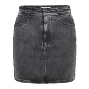 Denim Rok met Zilveren Studs Gestuz , Gray , Dames