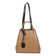 Bruine leren tas met iconisch logo Tod's , Brown , Dames