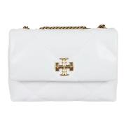 Diamantgestikte leren crossbodytas Tory Burch , White , Dames