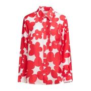 Rood Bloemenprint Zijden Overhemd Marni , Red , Dames