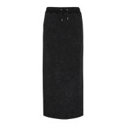 Zwarte Gewassen Rok met Koordjes Gestuz , Black , Dames