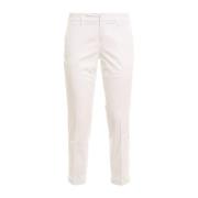 Witte Stretch Katoenen Capri Broek Fay , White , Dames