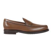 Bruine leren instapper met monogram Tod's , Brown , Heren