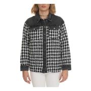 Houndstooth Blouse Jack met Jeansdetails Liu Jo , Black , Dames