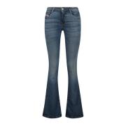 Bootcut Blauwe Gewassen Jeans 1969 Diesel , Blue , Dames