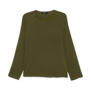 Casual Jersey Top voor Vrouwen Fabiana Filippi , Green , Dames