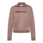 Sweatshirt met kraag Alexander McQueen , Pink , Dames