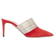 Pre-owned Suede heels Aquazzura Pre-owned , Red , Dames