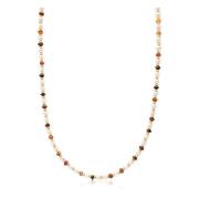 Men's Mini Beaded Necklace with Pearls and Tiger Eye Nialaya , Yellow ...