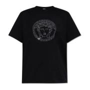 T-shirt met logo Versace , Black , Dames