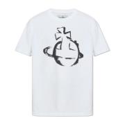 T-shirt met logo Vivienne Westwood , White , Heren