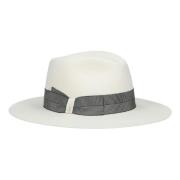 Gestreepte Hoedband Vilt Hoed Borsalino , White , Dames