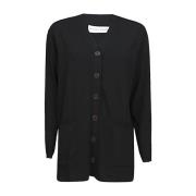 Zwarte V-hals Cardigan Cardigan Skills & Genes , Black , Dames