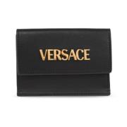 Leren portemonnee Versace , Black , Heren