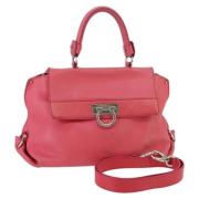 Pre-owned Leather handbags Salvatore Ferragamo Pre-owned , Pink , Dame...