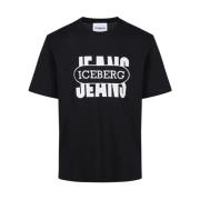 Zwart T-shirt uit de Re-Edit collectie Iceberg , Black , Heren