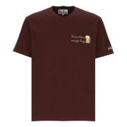 Bordeaux Katoenen T-shirt met Birra Amicizia Borduursel Saint Barth , ...