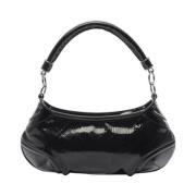 Pre-owned Leather handbags Burberry Vintage , Black , Dames