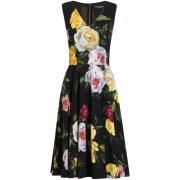 Bloemenprint V-hals Mouwloze Jurk Dolce & Gabbana , Multicolor , Dames