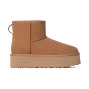 Retro suède enkellaarzen met plateau UGG , Brown , Dames