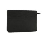 Pre-owned Leather clutches Louis Vuitton Vintage , Black , Dames