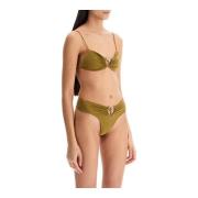 Ruched Orbit Bikini Top Christopher Esber , Green , Dames