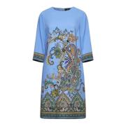 Blauwe Bloemen Paisley Print Jurk Etro , Multicolor , Dames