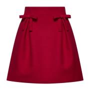 Rode hoge taille geplooide rok Valentino , Red , Dames