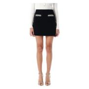 Zwarte Gebreide Mini Rok Self Portrait , Black , Dames