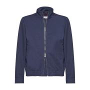 Blauwe Denim Jas met Ritssluiting Brunello Cucinelli , Blue , Heren