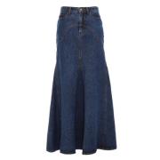 Fishtail Denim Maxi Rok Zimmermann , Blue , Dames